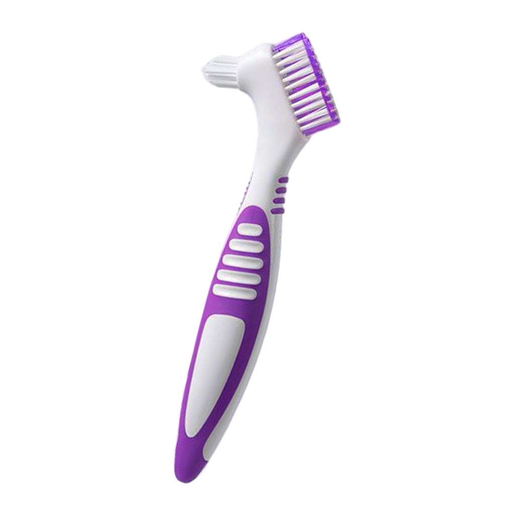 Denture Brush Denture Toothbrushes False Teeth Cleaning Brush Double Sided Toothbrush for Denture Cleaning Care