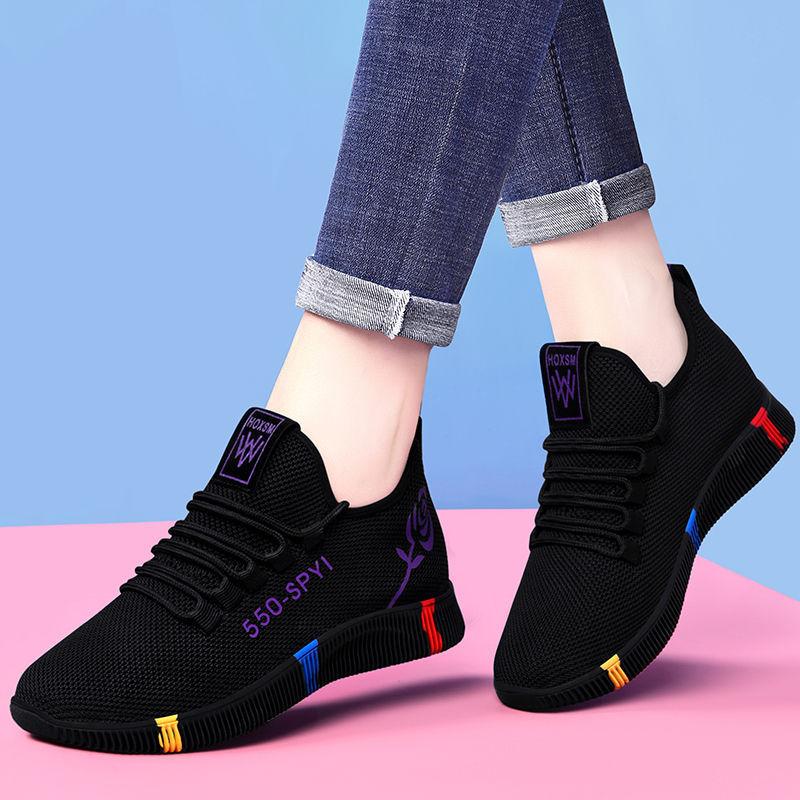 Women's Breathable Non-slip Platform Fashion New Casual Shoes Korean Running Shoes Black Sneakers Shoes