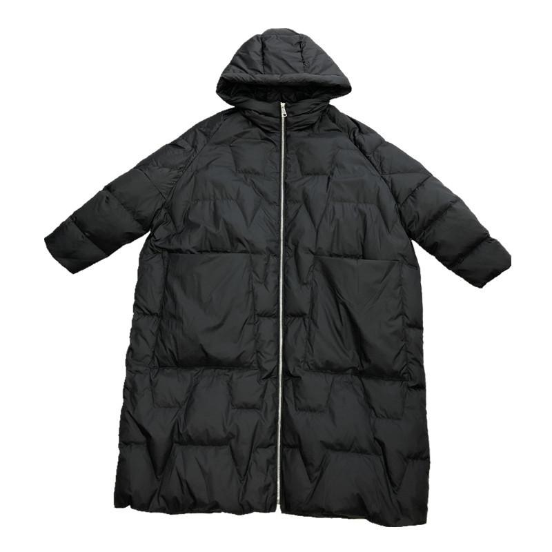 Winter Women Oversize Long Down Jacket Hooded Thick Warm Casual Pocket Parkas Snow Coat