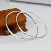 9999 Sterling Silver Rhombus Pattern Large Hoop Earrings for Women, Fashionable Hypoallergenic Ear Jewelry with High-End Feel.