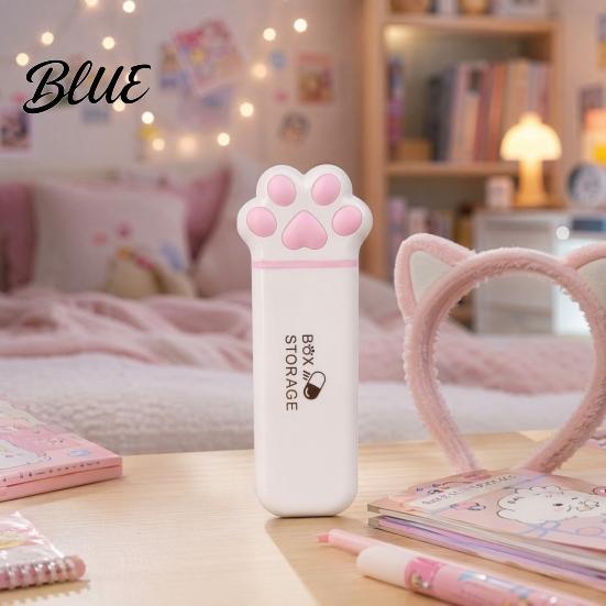 Daily Medication Organizer Portable Pill Box Cute Cat Paw Design