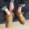Pánské ležérní boty z semišové kůže Klasické Retro Pohodlná Měkká podrážka Řidičské Pánské Outdoorové Oxfords boty Šněrovací Baleríny Tenisky