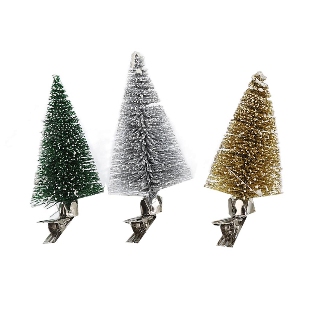 3Pcs Christmas Tree Decoration Clip Vivid Exquisite Pine Tree with Clip for Christmas Decoration