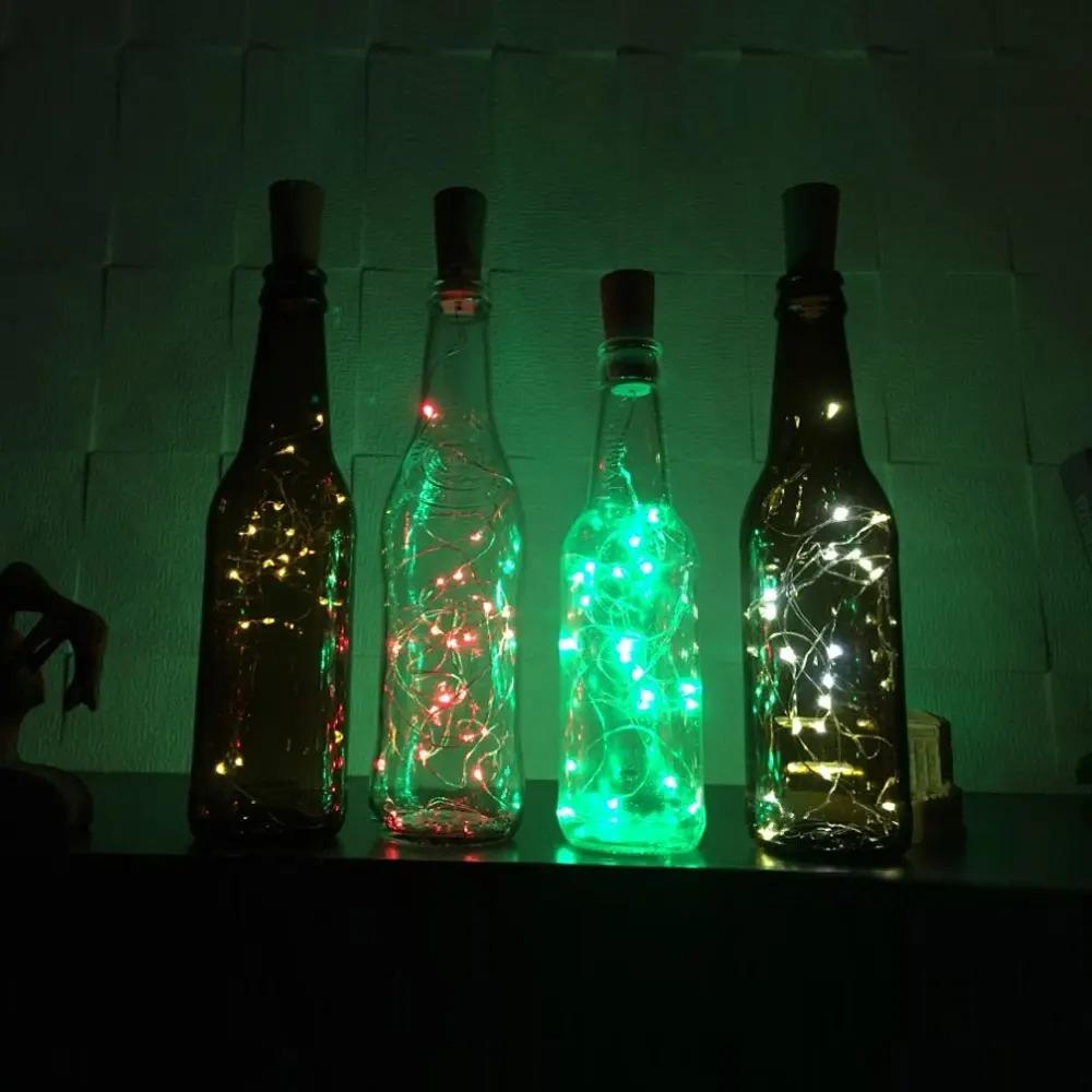 Solar Power Wine Bottle Lights LED Waterproof String Light Outdoor Fairy Garland Lights Christmas Wedding Bar Hotel Decoration