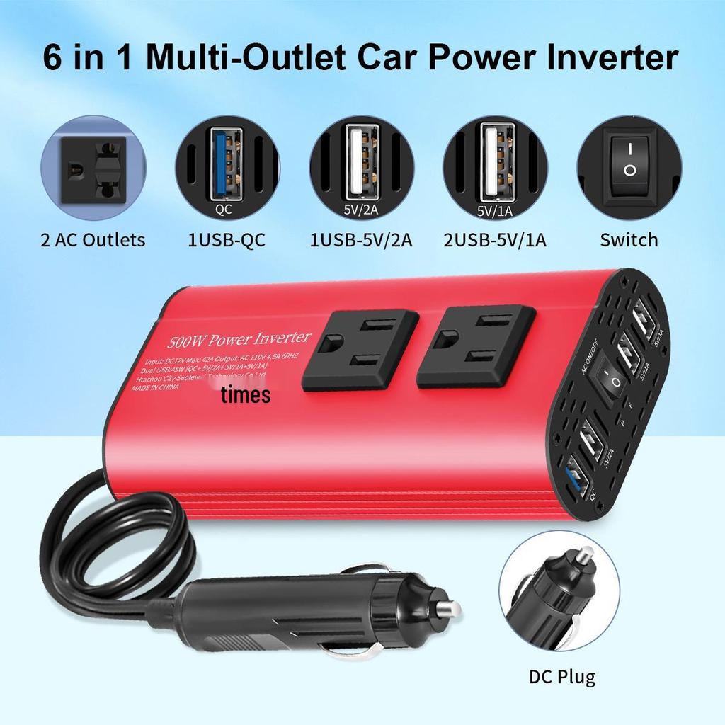 EU/US 300/500W Modified Sine Wave Car Inverter 12V to 220V