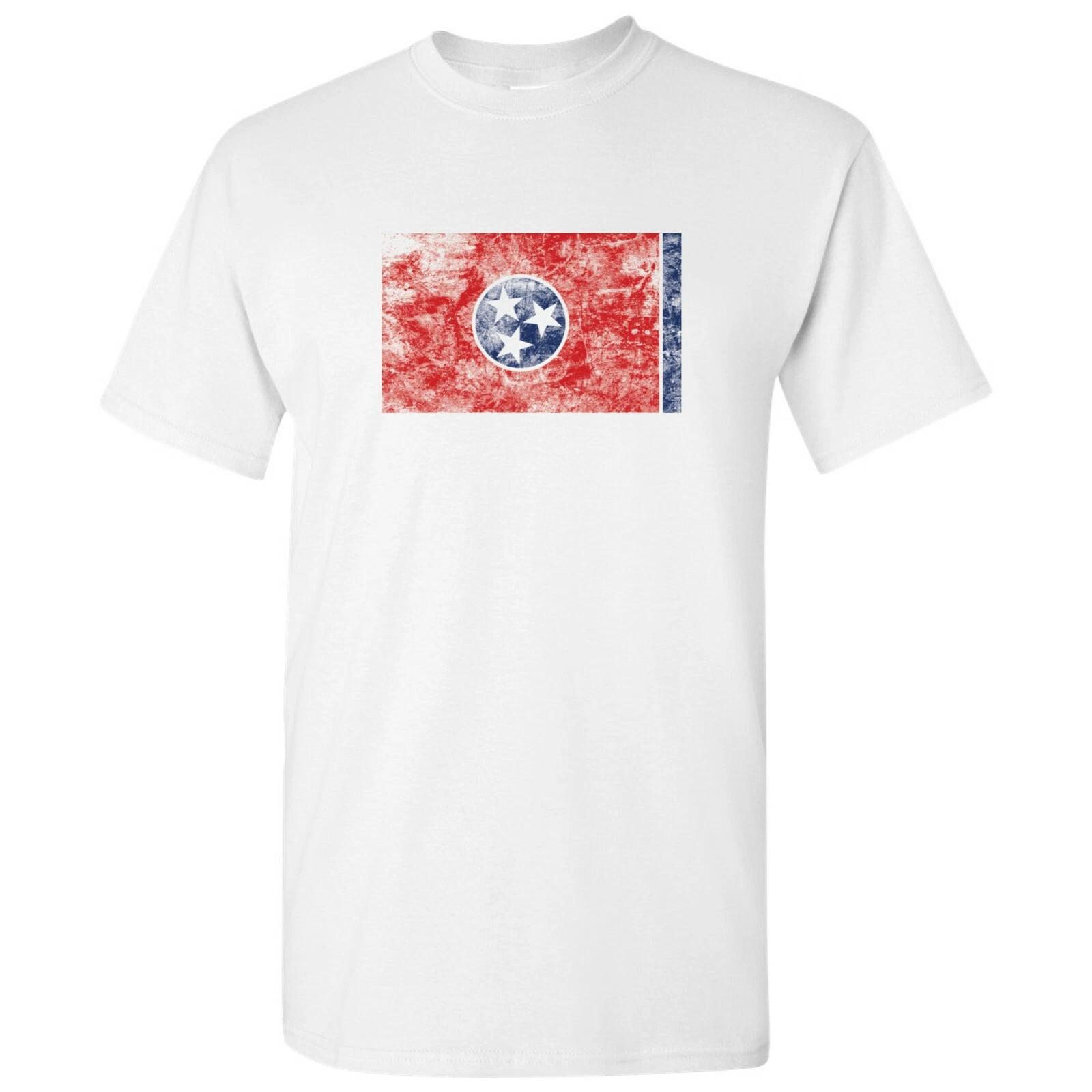 Tennessee State Flag - Hometown Pride Souvenir Basic Cotton T-Shirt - White L