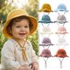 Soft Cotton Sun Protection Caps Sun Shade Children's Fisherman Hat Beach Panama Hat  for Boys Girls