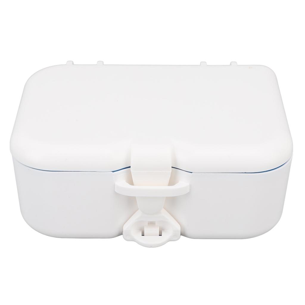 Dentures Storage Box Deep Cleansing Brush Denture Retainer Case with Mirror Unslotted Type