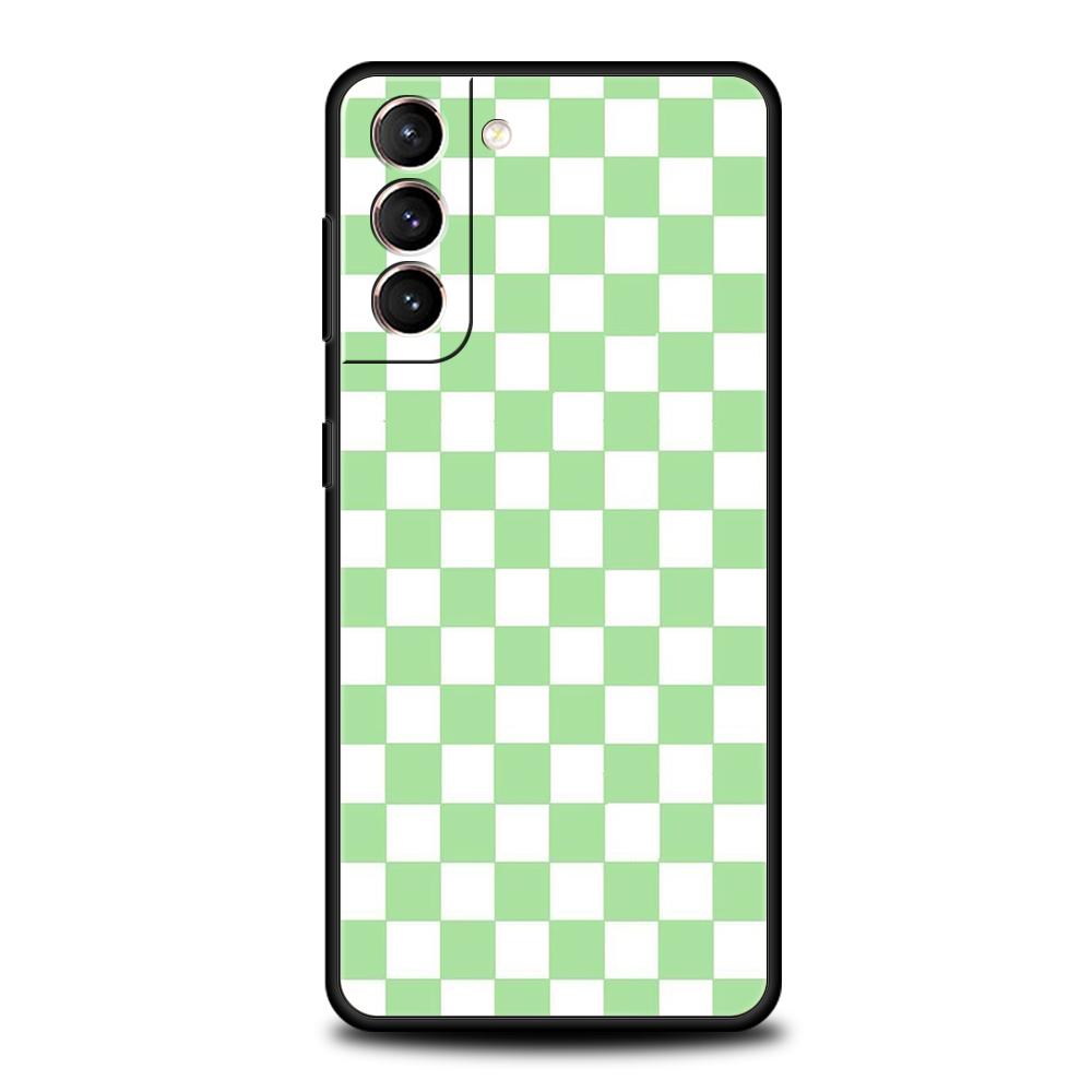 Custodia per telefono a quadri a scacchi per Samsung Galaxy S24 S23 Ultra S22 S21 S20 FE 5G S10 S10E S9 Plus S8 Cover morbida in silicone