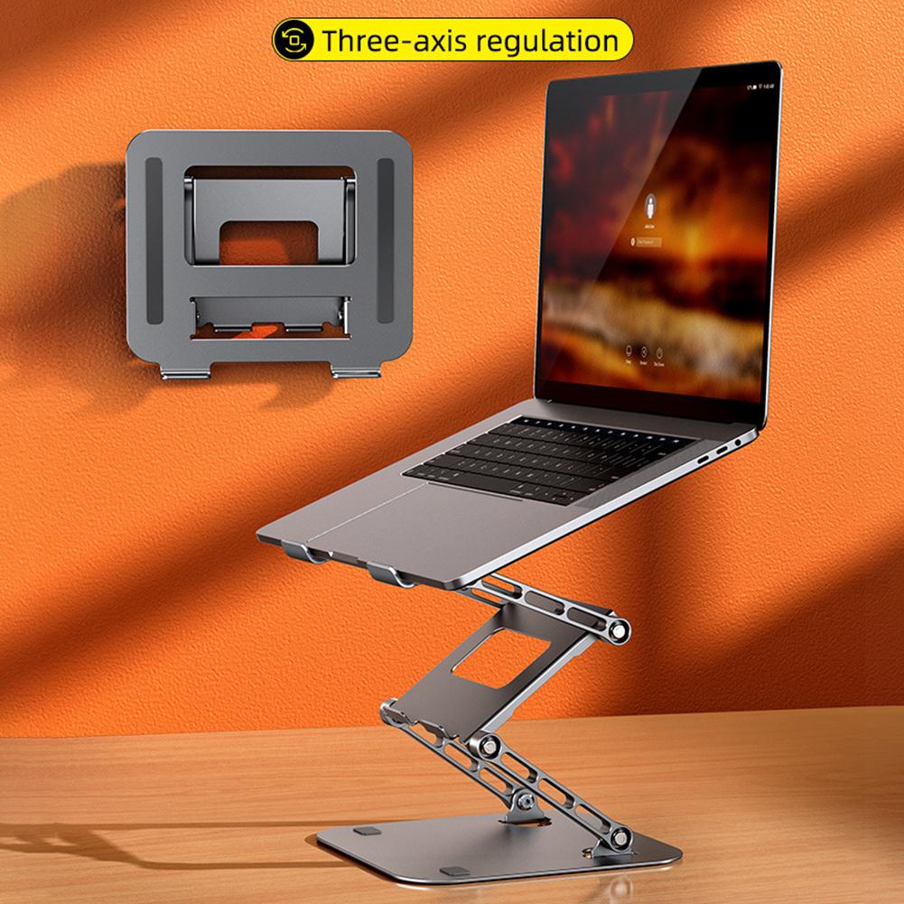 3 Layer Desktop Holder 360 Adjustable Foldable Phone Tablet Bracket Holder Aluminum Alloy Anti Slip for 11-17 Inch Notebook