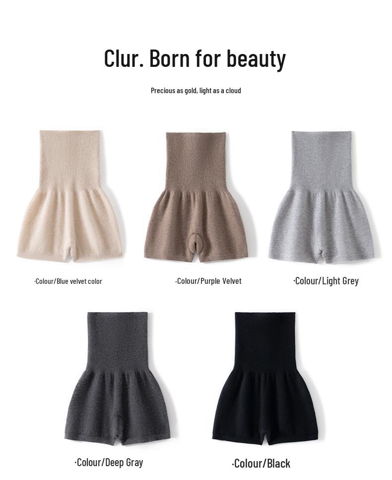 100% Pure Cashmere High-Waisted Warm Knit Base Layer Pants for Women's 2025 Autumn/Winter, Cold-Proof with Tummy Control.