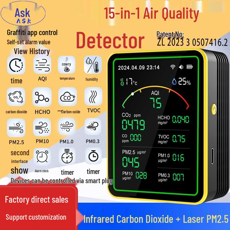 Smart Air Quality Detector: Formaldehyde, CO2, and TVOC Sensor