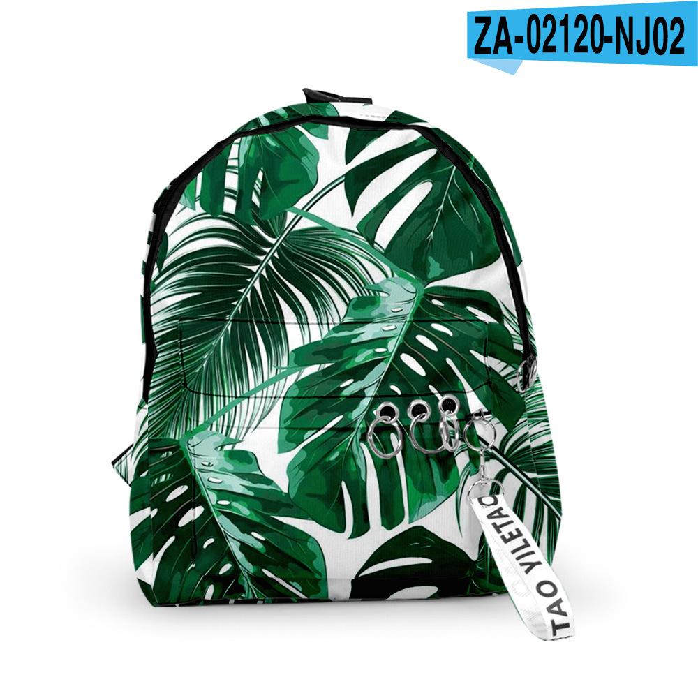 Classic Popular Leaf pattern Backpacks Boys/Girls pupil School Bags 3D Print Keychains Oxford Waterproof Cute Small Backpacks