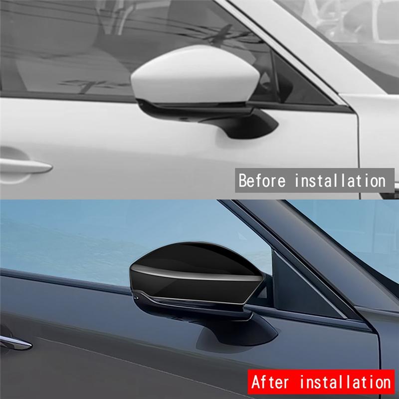 Car Gloss Black Rearview Side Mirror Cover Trim Frame Side Mirror Caps For Mazda CX-60 Replacement Accessories