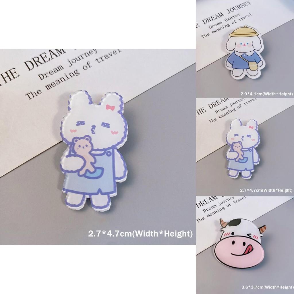 Adorable Cartoon Dog Rabbit Cow Brooches For Backpack And Handbag Decoration