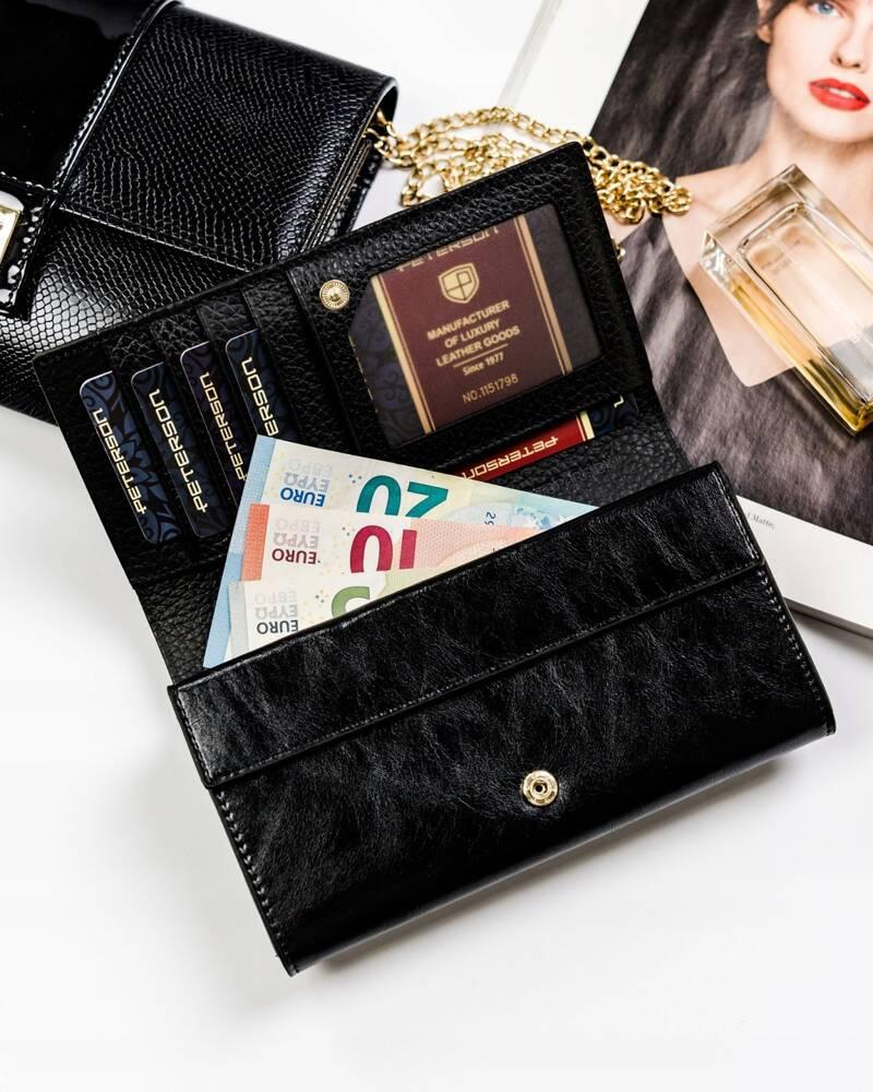 Women's leather wallet with snake print - Peterson