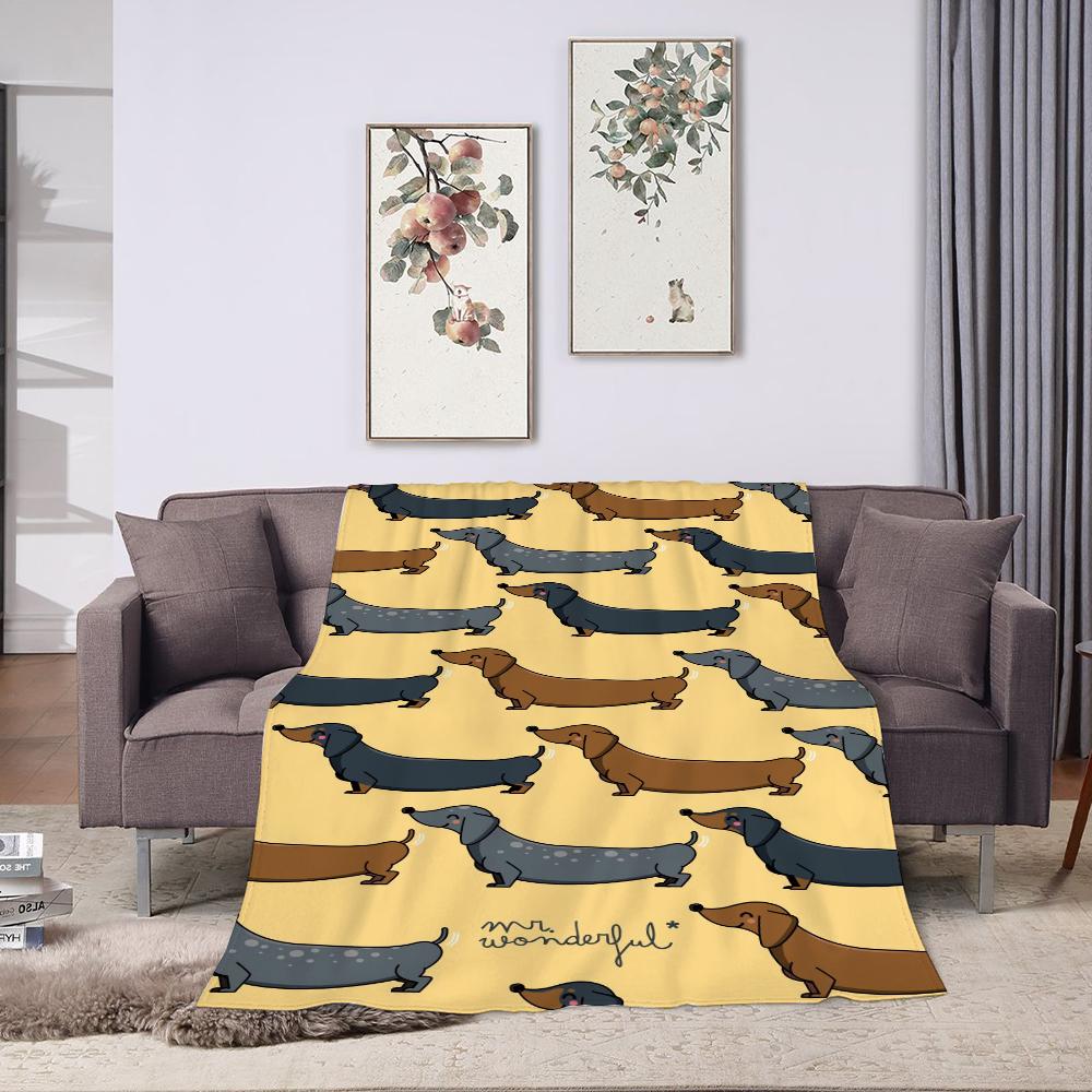 Dachshund Sausage Dogs Fluffy Blanket Throw Blanket for Sofa Blankets Double Bed Blankets and Throws Cobija Plaid Halloween &