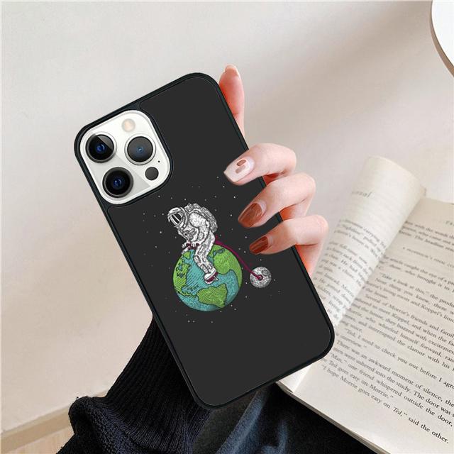 Starry Space Moon Astronaut Aesthetic Phone Case Cover for iPhone 17 Air 16 15 14 13 11 12 Pro Max Plus Coque