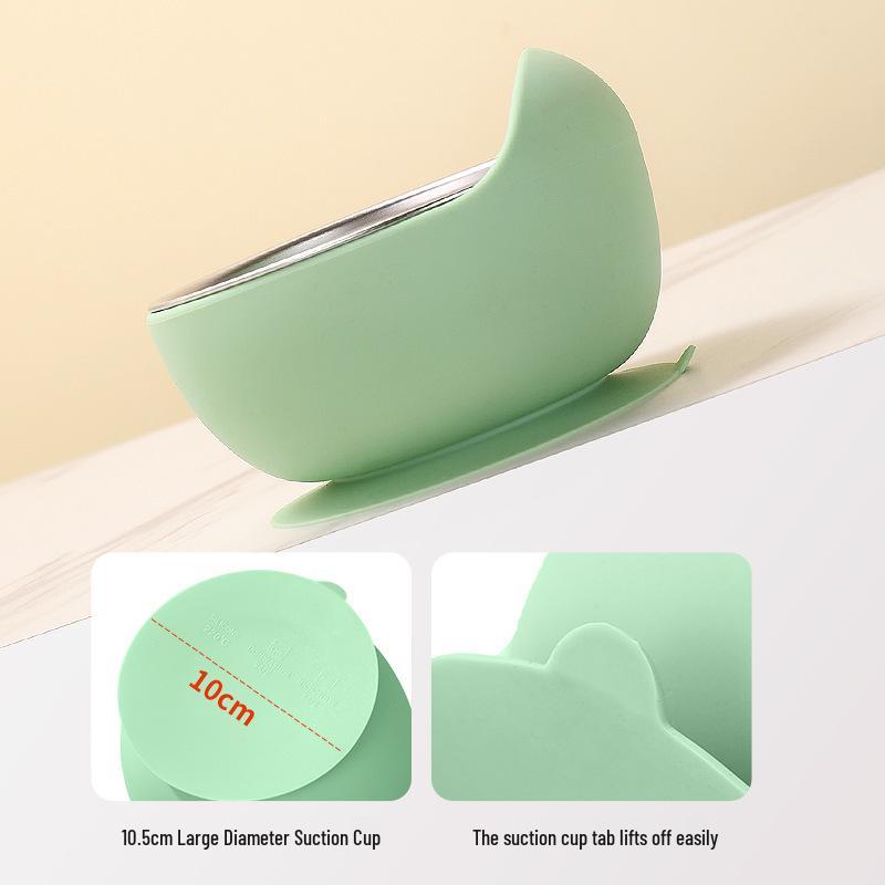 Silicone Snail Baby Bowl: Stainless Steel, Suction Cup, Anti-Fall Training Bowl for Toddlers
