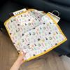 Silk scarf women's spring and autumn decoration versatile ins simple style striped square scarf streamer simulation silk fashion scarf scarf scarf