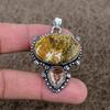 Ocean Jasper, Morganite Gemstone 925 Sterling Silver Jewelry Pendant 2.05" KKG-347