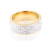 European & American Style Titanium Steel Five-Row Diamond Ring - High-End Stainless Steel Jewelry