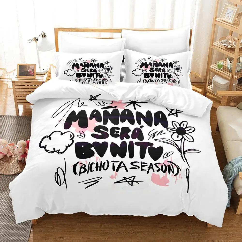 Karol G New Album Cover Manana Sera Bonito Bichota 2 Bedding Set Cartoon Anime Three-piece Set Teenager Bedroom Duvetcover Sets
