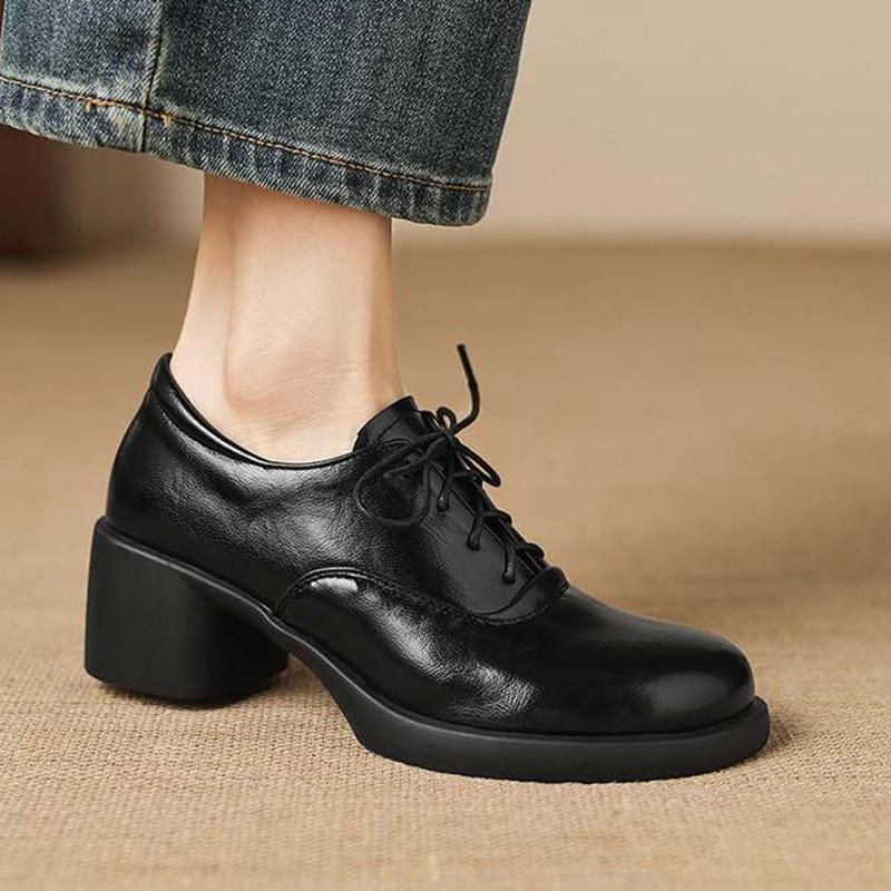 

Krazing Pot Microfiber Round Toe Thick Med Heels Spring Summer Shoes Big Size 43 Size 33 Women Cross-tied Platform Pumps 34 чёрный