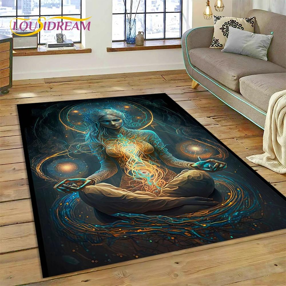 Naturalize Yoga Zen Meditatie Regenboog 7 Chakra Tapijt Vloerkleed voor Thuis Woonkamer Slaapkamer Bank Deurmat Decor, Vloerkleed Antislip Mat