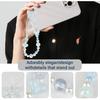 LUVI Beaded Phone Charm Lanyard Wrist Strap Love Heart Bow Beads Butterfly Chain Flower String Pearl Bling Bracelet Keychain Cute Fashion for Women