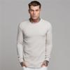 6624 Men's T-Shirts Pure Color Cotton Men's Slim Seven-point Sleeve Raglan T-shirt Round Neck Hit Color Sports Fitness Hip Hop