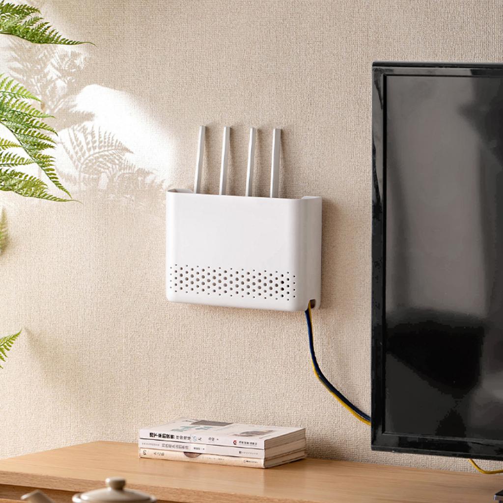 WiFi Router Aufbewahrungsbox Wandmontage Bohrlos Hängendes Regal Box für Home Office und Hotel