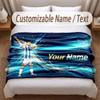 Lionel Messi Printed Flannel Blanket Custom Name Text Soft Warm Throw For Bedroom Holiday Gift