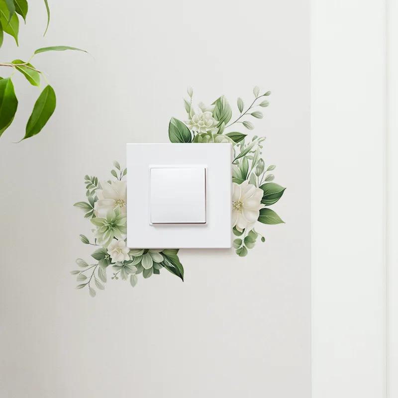 

Switch Decorative Stickers Warm Flowers Wall Socket Light Switch Home Decor Simple Wallpaper Wallpaper Self-adhesive Waterproof