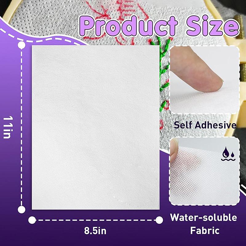 1/10Pcs Water-Soluble Non-Woven Back Adhesive Lining Printable Lining Cloth Clothing Accessories For Computer Manual Embroidery