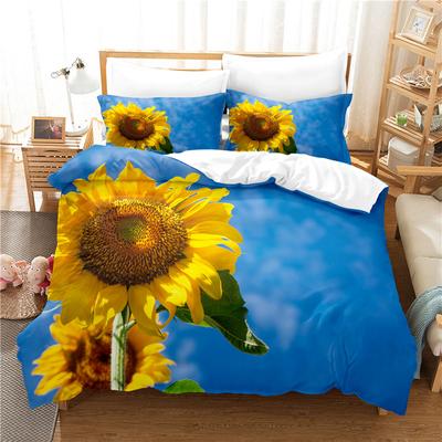 Sonnenblumen Bettwäsche Set Bettbezug Set 3D Bettwäsche Digitaldruck Bettwäsche Queen Size Bettwäsche Set Modedesign