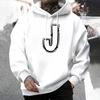 J Buchstabe Bedruckte Herren Kapuzenpullover Herbst Winter Lässige Sportbekleidung Jogging Hoodies Männlich Outdoor Komfort Warmes Überziehshirt
