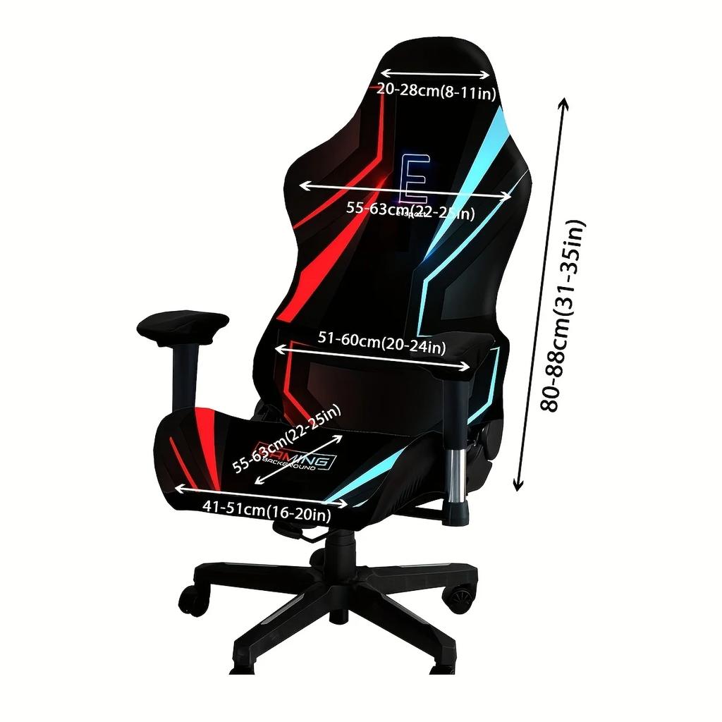 4pcs/set Gaming Chair Cover Elastic Milk Silk Competitive Chair Cover Internet Gaming Hall Chair Cover Home Office Decoration