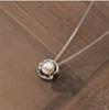 Authentic 999 Pure Silver Pearl Necklace - Elegant French Design Pendant, Perfect Birthday Gift for Girlfriend.
