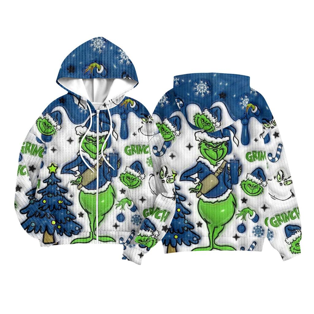 Children Girls And Boys Fashion Jacket Casual Printed Long-sleeved Hooded Cardigan Sweatshirts