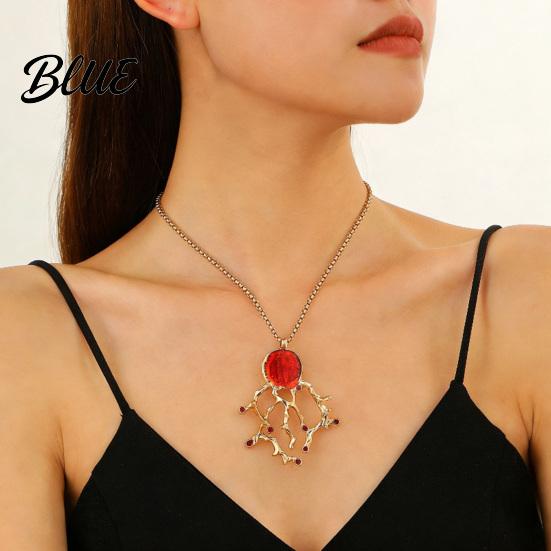 Party Wear Jewelry Faux Red Coral Drop Earrings And Necklace