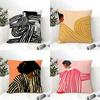 Abstract Figure Lines Girl Sofia Pillow Case Linen Cushion Covers For Decorative Sofa Home Pillows Case Car Chair Pillows Cases