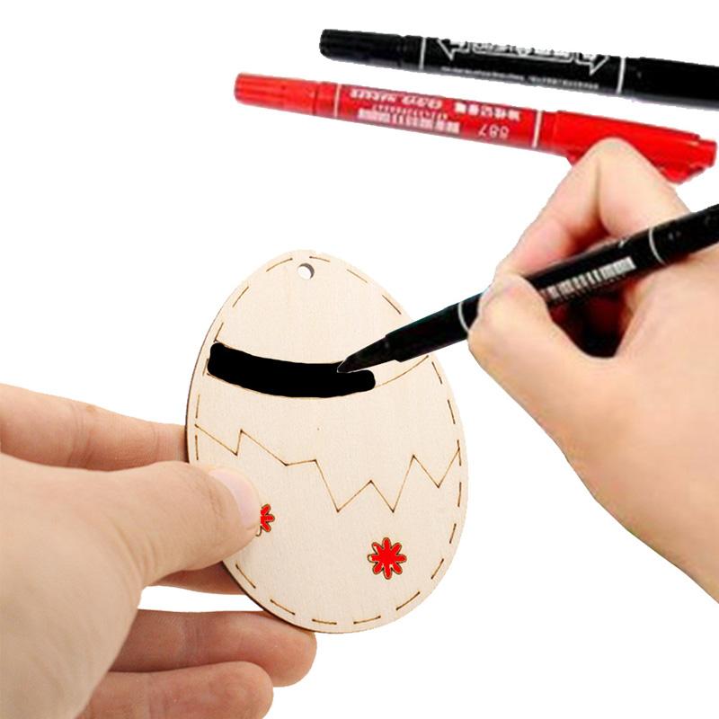 10 Stück/Packung DIY Ei Holzscheiben Basteln Frühlingsdekoration Partyzubehör Osterhase Holz