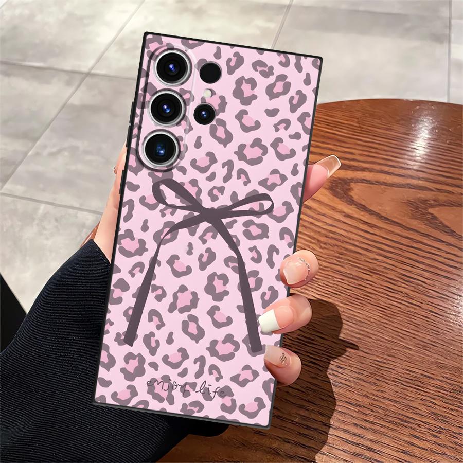 

Creative Leopard Print Bow Funda Phone Cover Case for Samsung Galaxy S26 Ultra S25 Plus S20 Ultra S23 S24 Note 20 8 9 10 S21 FE Galaxy Note20 Ultra