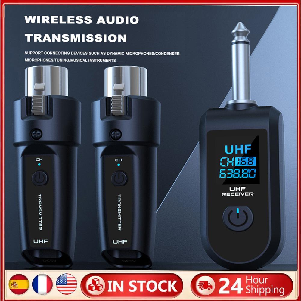 XLR Transmitter and Receiver Microphone Wireless System Wireless Mic Adapter for Audio Mixer Dynamic Mic Electric Guitar Bass