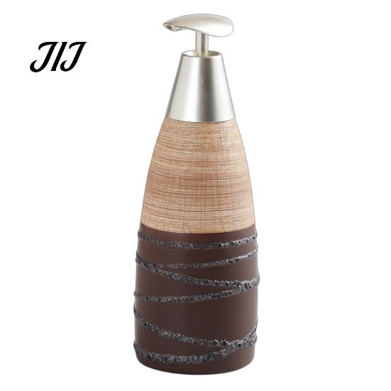 Easy Press Soap Dispenser Ceramic for Bathroom, 350/380ML Hand Bottle with Container Pump, Refillable Liquid Soap, Lotion and Shampoo Kitchen