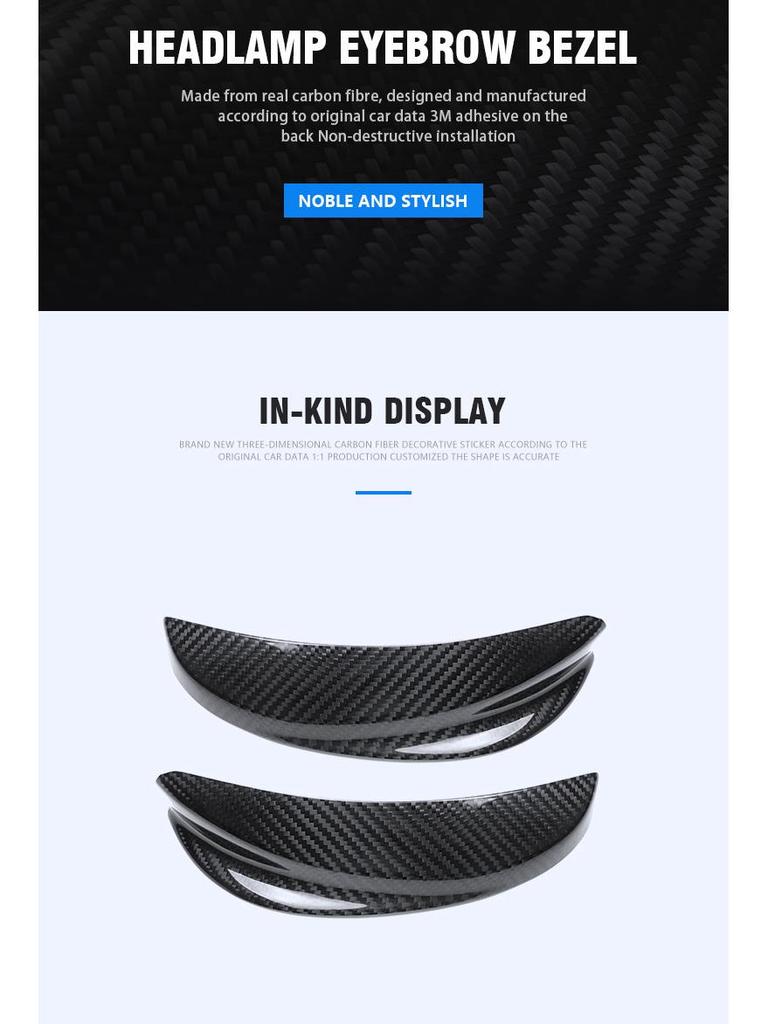 Fiat 500 Kohlefaser Scheinwerfer-Augenbrauen-Aufkleber