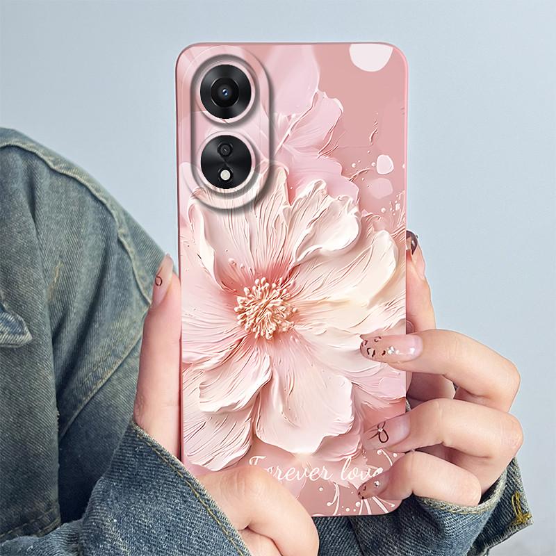 For OPPO A78 4G Phone Case CPH2565 Cover Soft Silicone Cute Panda Flower Boys Girls Painted Shell Funda Protective Casing Coque