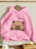 Kids Cute Donut Hoodie Cartoon Dessert Print Boys Girls Long Sleeve Pullover Sweatshirt Sweet Food Graphic Casual Tops Spring