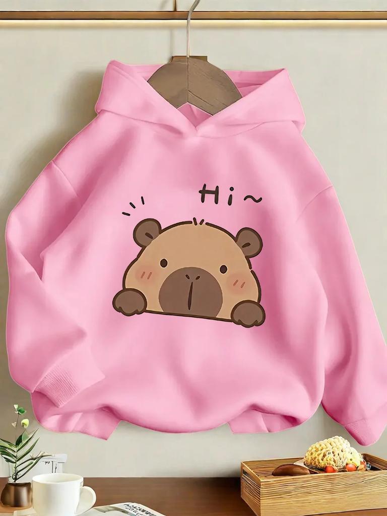 Kids Cute Donut Hoodie Cartoon Dessert Print Boys Girls Long Sleeve Pullover Sweatshirt Sweet Food Graphic Casual Tops Spring
